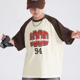 INCLUD Boys Typography Printed Round Neck Raglan Sleeves Oversized Fit T-shirt-picture-35