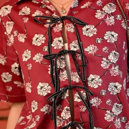 Antimony Printed Short Sleeves Tie-Up Shirt With Trouser image 5