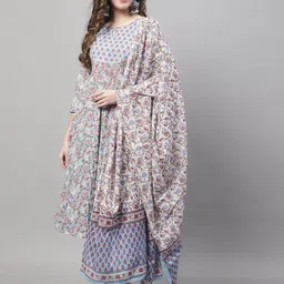 Rajnandini Women Floral Printed Regular Pure Cotton Kurta with Trousers & With Dupatta-image-47