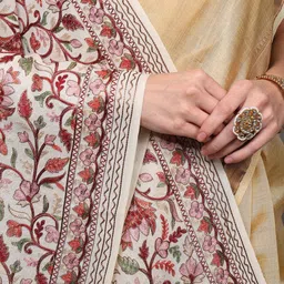 Exotic India Floral Aari Embroidered Shawl image 3