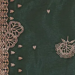 The Textile Hub Floral Embroidered Pure Silk Saree image 5