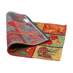 PRAKARTIK 5Pcs Brown & Green Printed Cotton Table Linen Set image 4