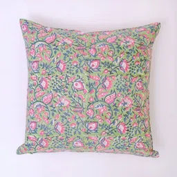 Block N Style Green & Pink Floral Square Cushion Covers-image-48