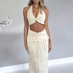 StyleCast Halter-Neck Top & Maxi Skirt Co-Ord Set image 2