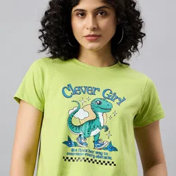 REPRISE Women Printed Raw Edge T-shirt-picture-26