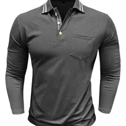 StyleCast x Revolte Men Polo Collar Raw Edge T-shirt image 3
