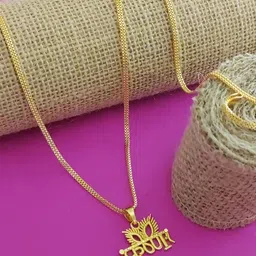 niva fashion Gold-Plated Krishna Pendant With Chain-picture-17