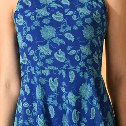 KALINI Ethnic Motifs Printed Chiffon Maxi Dress image 4