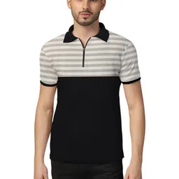 BEYOU FASHION Men Colourblocked Polo Collar T-shirt-image-44