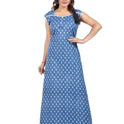 NIGHTY KING Printed Cotton Maxi Nightdress-picture-22