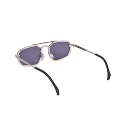 SPADEACES Unisex Black Lens & Silver-Toned Aviator Sunglasses with image 2