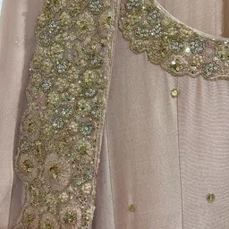 MILU MADAN Women Embroidered Sequinned Anarkali Maxi Dress With Dupatta image 5