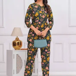 TANISHA Floral Printed Round Neck Tunic & Trouser image 2