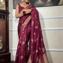 PHEASANT Woven Design Zari Banarasi Saree image 2