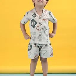 Polka Tots Boys Printed Shirt with Shorts-picture-28