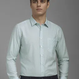 Louis Philippe Men Slim Fit Spread Collar Ethnic Motifs Printed Cotton Formal Shirt-image-21