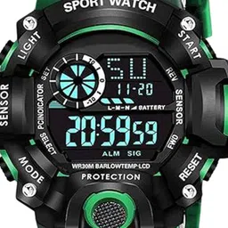 SWADESI STUFF Kids Digital Automatic Watch ARMY GREEN 2031 image 4