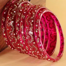 LAVAZZA Set Of 6 Crystal & Zircon-Studded Antique Bangles image 4