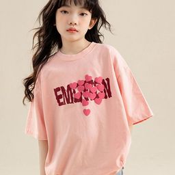 LULU & SKY Girls Typography Printed Pure Cotton Pockets T-shirt-picture-22