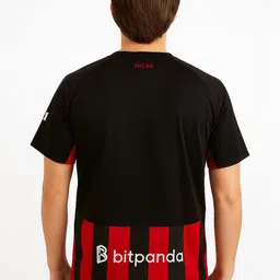 dostitch Men A C Milan Striped Dri-FIT T-shirt image 3