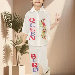 KAARIGARI Girls Printed Shirt with Trousers-image-93