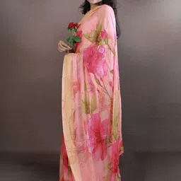 KALINI Floral Zari Poly Chiffon Saree-picture-21