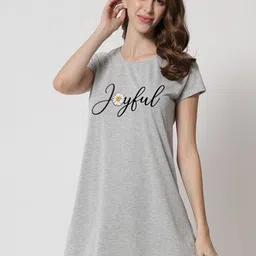 FFLIRTYGO Women Typography Printed Nightdress-image-86