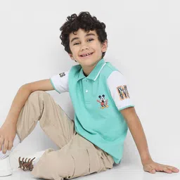 BONKIDS Boys Colourblocked Polo Collar Pure Cotton T-Shirt-picture-35