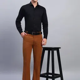 AXNIS Men Relaxed Straight Leg Bootcut Formal Trousers image 2