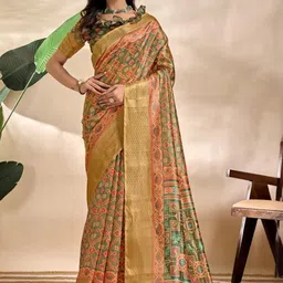 Aman's Impero Ethnic Motifs Silk Blend Saree-picture-15