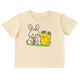 HuggleBug Girls Regular Fit Round Neck Tshirts-image-5
