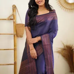 Moda Rapido Woven Design Zari Silk Blend Handloom Banarasi Saree image 3