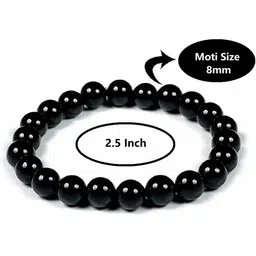 Rodya Black Artificial Beads Brass Bracelet image 4