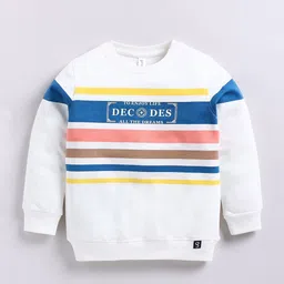 Ginie Boys Striped Round Neck Cotton Sweatshirt-picture-29