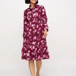 DressBerry Women Floral Print Shirt Knee Length Dress image 1