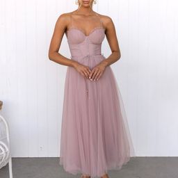 JC Mode Women Tulle Corset Midi Dress-picture-5
