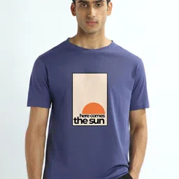 NOBERO Graphic Printed Pure Cotton Round Neck T-shirt image 2