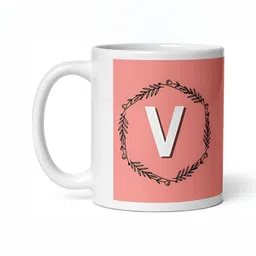 Mr UVD White & Peach Typography Printed Ceramic Matte Mug 350 ml image 1
