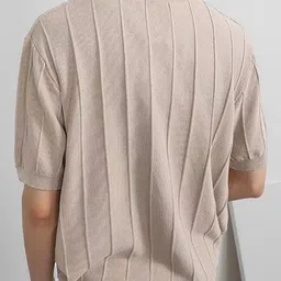 StyleCast x Revolte Men Self Design Round Neck T-shirt image 4