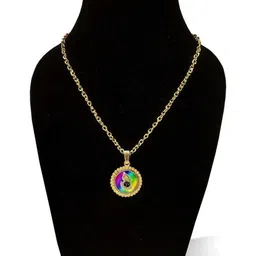 Utkarsh Gold-Plated Circular Pendants with Chains image 3