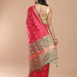 House of Pataudi Woven Design Banarasi Saree With Blouse Piece image 2
