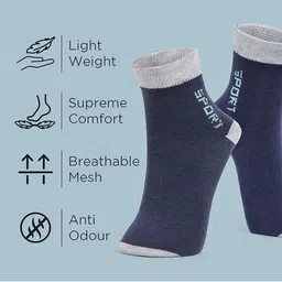 MJE Pack Of 5 Printed Mid Rise Ankle Length Socks image 4