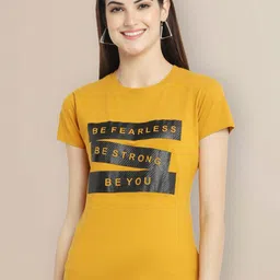 Metronaut Women Pack of 3 Graphic Printed Round Neck Cotton T-shirts image 3