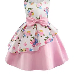 PURNKAMAAY TRENDZ Floral Print Satin Peplum Dress-picture-0