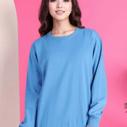 MACK JONNEY Women Solid Round Neck Sweatshirt-image-68