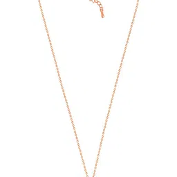 Peora Rose Gold-Plated Crystal-Studded Pendant With Chain-image-7
