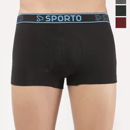 Sporto by Macho Pack Of 4 Super Combed Cotton Low-Rise Trunk-picture-28