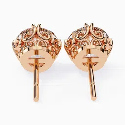 VALANOVA 14Kt Rose Gold Diamond Studded Earrings - 1.23g image 3