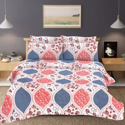 hashcart Yellow Floral Cotton Queen Double Size Bed Sheet With 2 Pillow Covers image 3