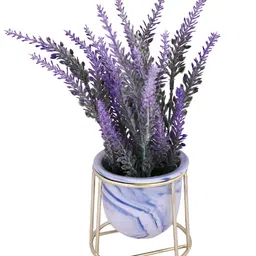 TAYHAA White 1 Pieces Lavender Artificial Plant With Pot image 4